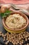 Hummus, everyday meals in Israel made from chickpeas and ingredients that, following Jewish dietary laws Kashrut, can be combined