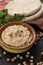 Hummus, everyday meals in Israel made from chickpeas and ingredients that, following Jewish dietary laws Kashrut, can be combined