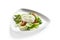 Hummus, Humus or Hommos with Salad  on White Background
