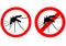 Humor sign attention mosquito. Prohibited. Illustration