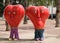 Humor statue of heart in park in Israel