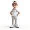 Humorous 3d Cartoon Man With Glasses Standing In Photorealistic Style