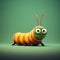 Humorous 3d Render Of Orange And Green Caterpillar