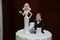 Humorous Ball and Chain Wedding Cake Topper Close-up