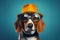 Humorous Beagle wearing glasses. Generate Ai