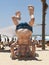 Humorous Ben-Gurion Statue on Tel Aviv Beach