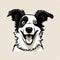 Humorous Border Collie Vector Illustration With Happy Expressionism