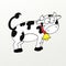 Humorous button of a cow