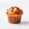 Humorous Cabincore Muffin With Chocolate Chips On White Background