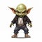 Humorous Caricature Of Baby Yoda In A Stylish Leather Jacket