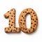Humorous Chocolate Chip Cookies Number 10 On White Background