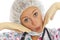 Humorous close-up portrait of young nurse