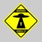 Humorous danger road signs for UFO, aliens abduction theme, vector illustration. Yellow road sign with text Warning Area 51.