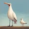 Humorous And Detailed Animated Image Of Birds On A Dock