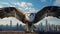 Humorous Eagle In Unreal Engine: A Cartoonish Character Guarding New York City