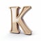 Humorous Gold Letters K Photo With Taupe 3d Cartoon Design