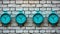 Humorous Industrial Design: Blue Clocks On Brick Wall