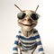 Humorous Lizard Wearing Sunglasses In Vray Tracing Style