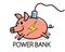 Humorous power bank concept with piggy bank