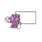 Humorous shigella cartoon design Thumbs up bring a white board