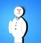 Humorous visualization of a genius in the form of a snowman, similar to Albert Einstein