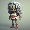 Humorous Voxel Art: 3d Zombie Character With Grotesque Beauty