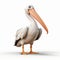 Humorous White Pelican 3d Model Illustration In Pixar Style