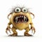 Humorous Yellow Monster 3d Creature With Shiny Eyes