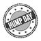 HUMP DAY text written on black grungy round stamp
