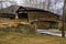 Humpback Covered Bridge Over a Frozen Stream - 2