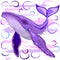 Humpback Whale on Purple and Pink