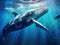 Humpback whales underwater  Made With Generative AI illustration
