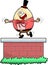 Humpty Dumpty Egg Cartoon Character Falling Off The Wall