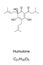 Humulone, bitter acid, found in mature hops, chemical formula