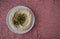 Humus dish served in restaurant