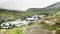 Hundafoss, one of the 5 waterfalls below Dynjandi waterfall located in Arnarfjordur, Iceland. It is the largest