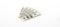 Hundert US dollar banknotes on white background. buckes