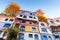 Hundertwasser house, colorful wall, Vienna city