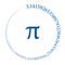 Hundred digits of number Pi forming a circle