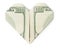 Hundred dollars heart isolated