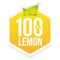 Hundred percent fresh lemon label