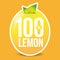 Hundred percent fresh lemon label