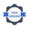 Hundred percent Genuine tag, label icon