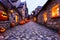 Hundreds Jack\\\'O\\\'Lanterns In An Old Small Town AI Generated