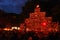 Hundreds of pumpkins are lit at night