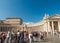 Hundreds of worshippers line up in preparation for Mass at St. Peter`s Basilica