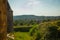 HUNEDOARA, ROMANIA: View of the beautiful summer landscape, view from the castle Corvin Castle, Hunyadi Castle or Hunedoara Castle