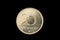 Hungarian 20 Forint coin isolated on a black background