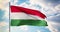 Hungarian flag waving in the wind shows hungary symbol of patriotism - 4k 3d render