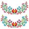 Hungarian floral folk pattern - Kaloscai embroidery with flowers and paprika